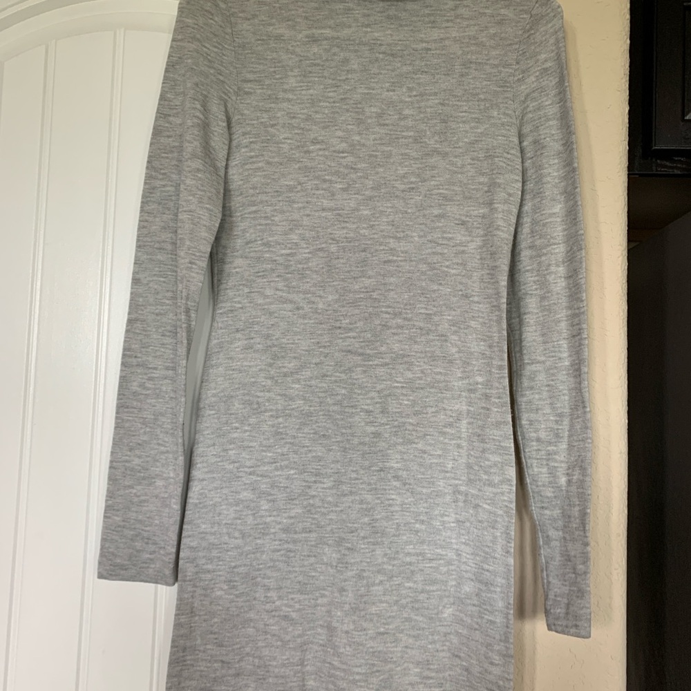 Gray Sweater Long Sleeve Dress